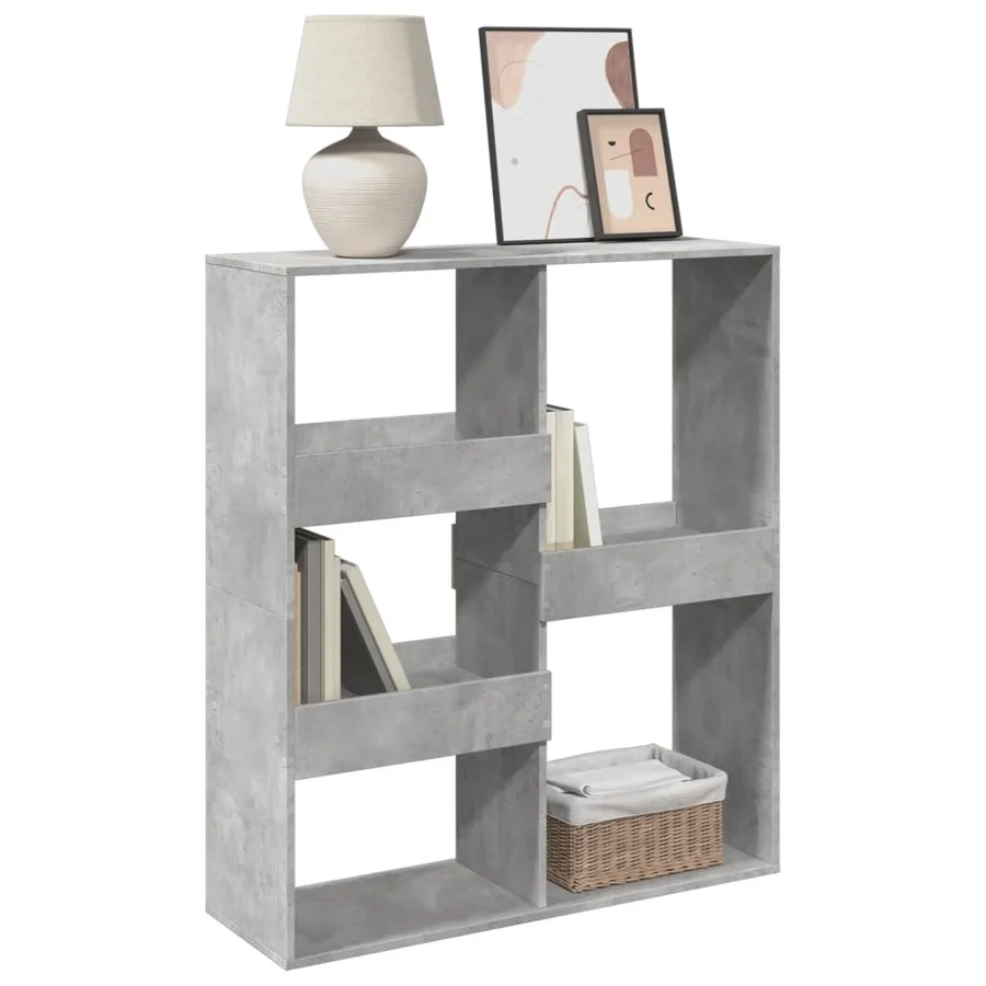 Bibliothèque/Séparateur de pièce gris béton 100x33x115 cm - 3