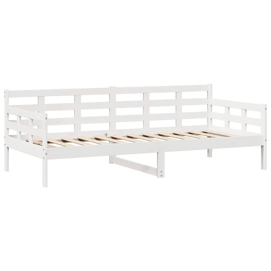 Lit de jour et tiroirs sans matelas blanc 90x190 cm bois massif - 7