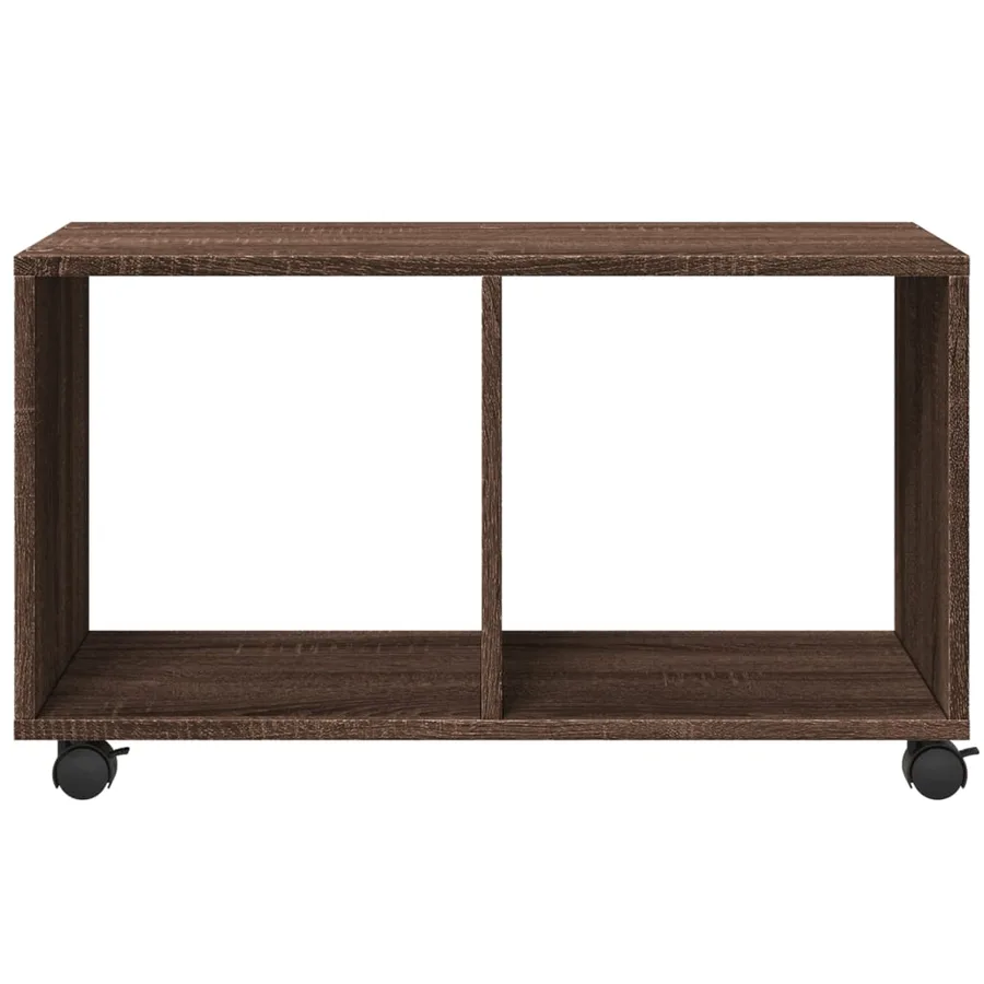 Armoire roulante chêne marron 72x33x42,5 cm bois d'ingénierie - 5