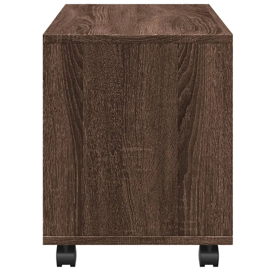 Armoire roulante chêne marron 72x33x42,5 cm bois d'ingénierie - 6