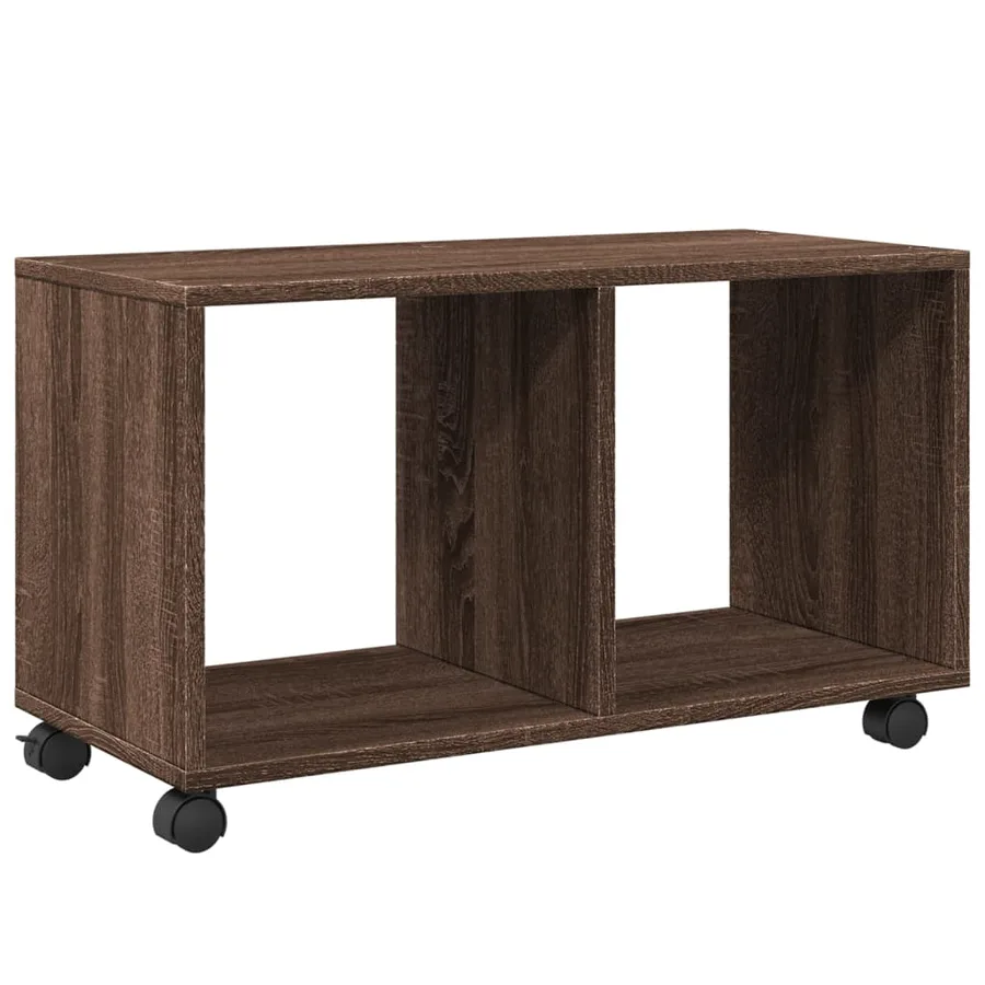 Armoire roulante chêne marron 72x33x42,5 cm bois d'ingénierie - 7