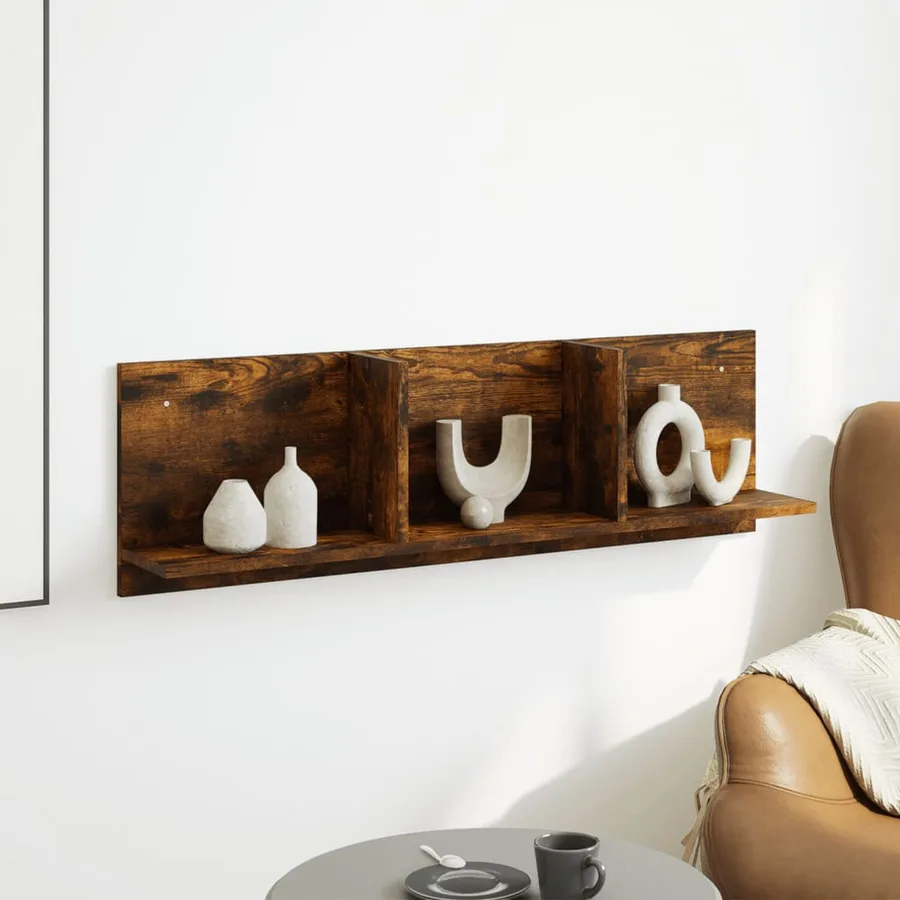 Armoire murale 100x16,5x30 cm chêne fumé bois d'ingénierie - 3