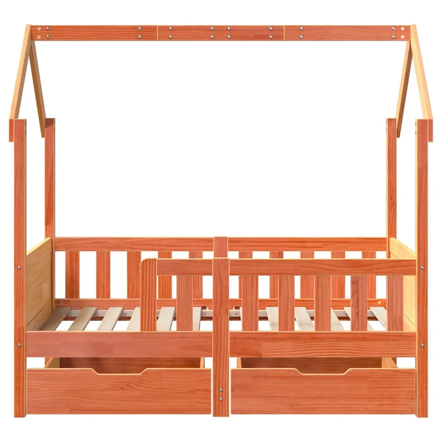 Cadre de lit enfant avec tiroirs sans matelas 70x140 cm bois - 4