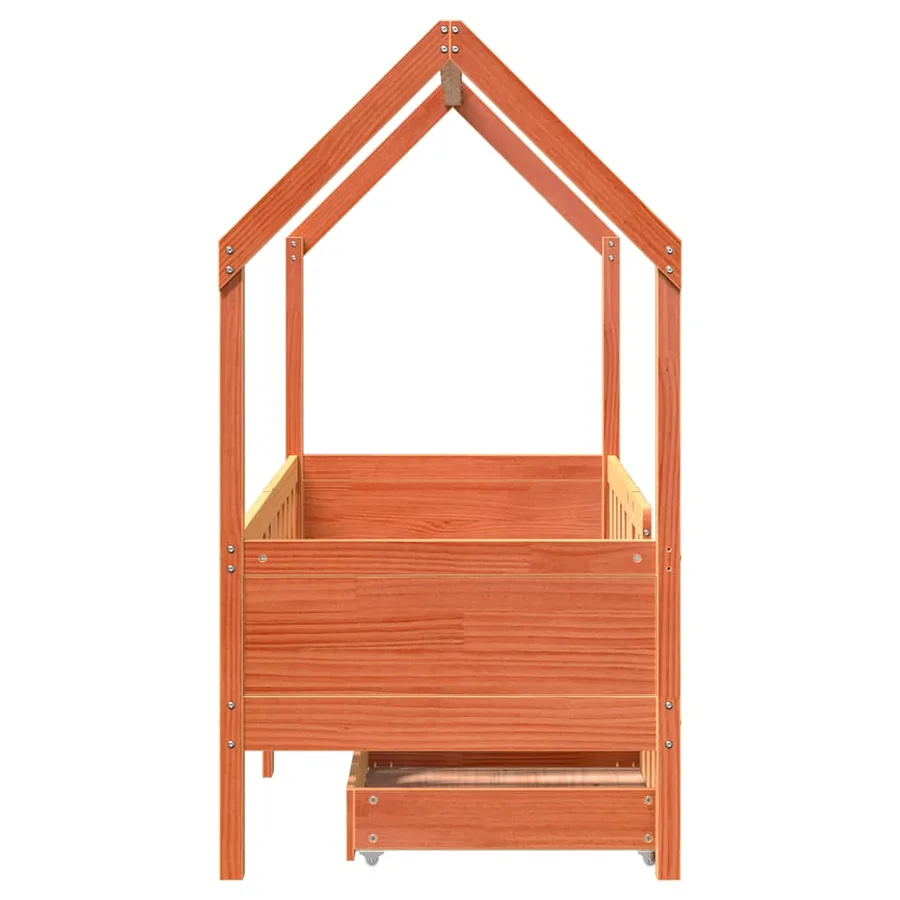 Cadre de lit enfant avec tiroirs sans matelas 70x140 cm bois - 7
