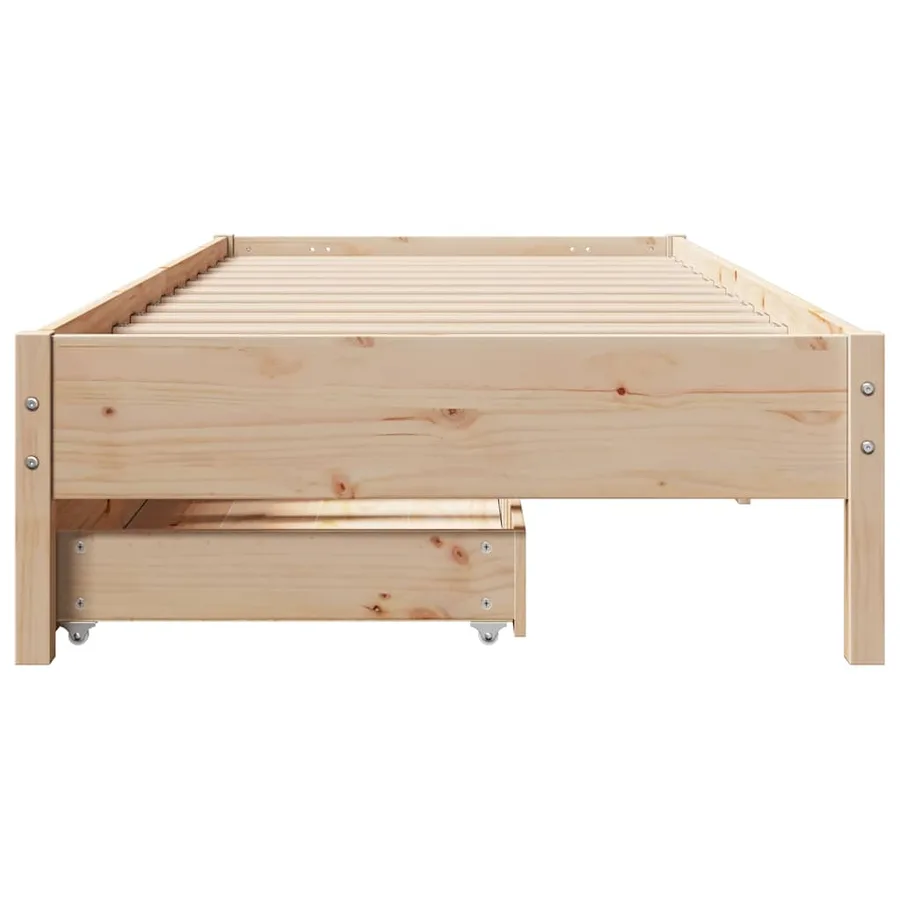 Cadre de lit sans matelas 75x190 cm bois de pin massif - 4