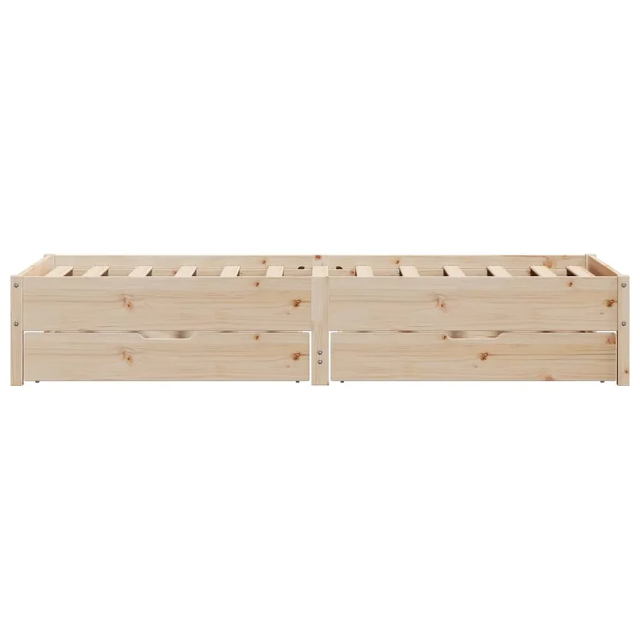 Cadre de lit sans matelas 75x190 cm bois de pin massif - 7