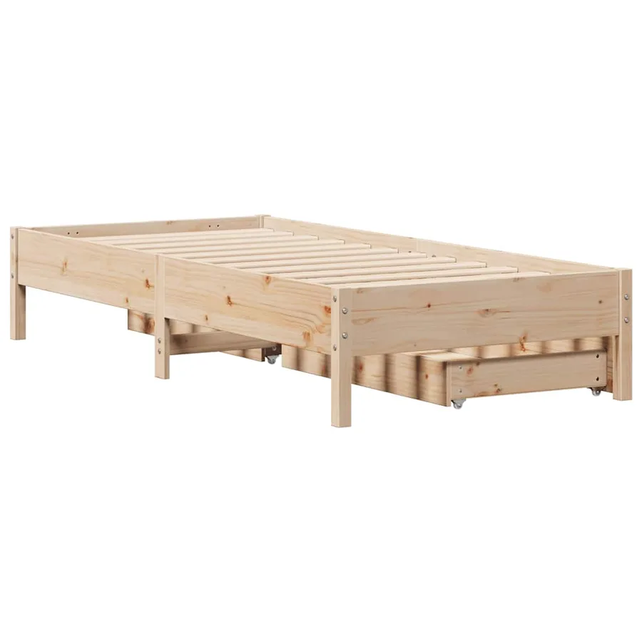 Cadre de lit sans matelas 75x190 cm bois de pin massif - 8
