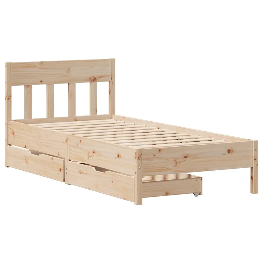 Cadre de lit sans matelas 90x190 cm bois de pin massif - 3