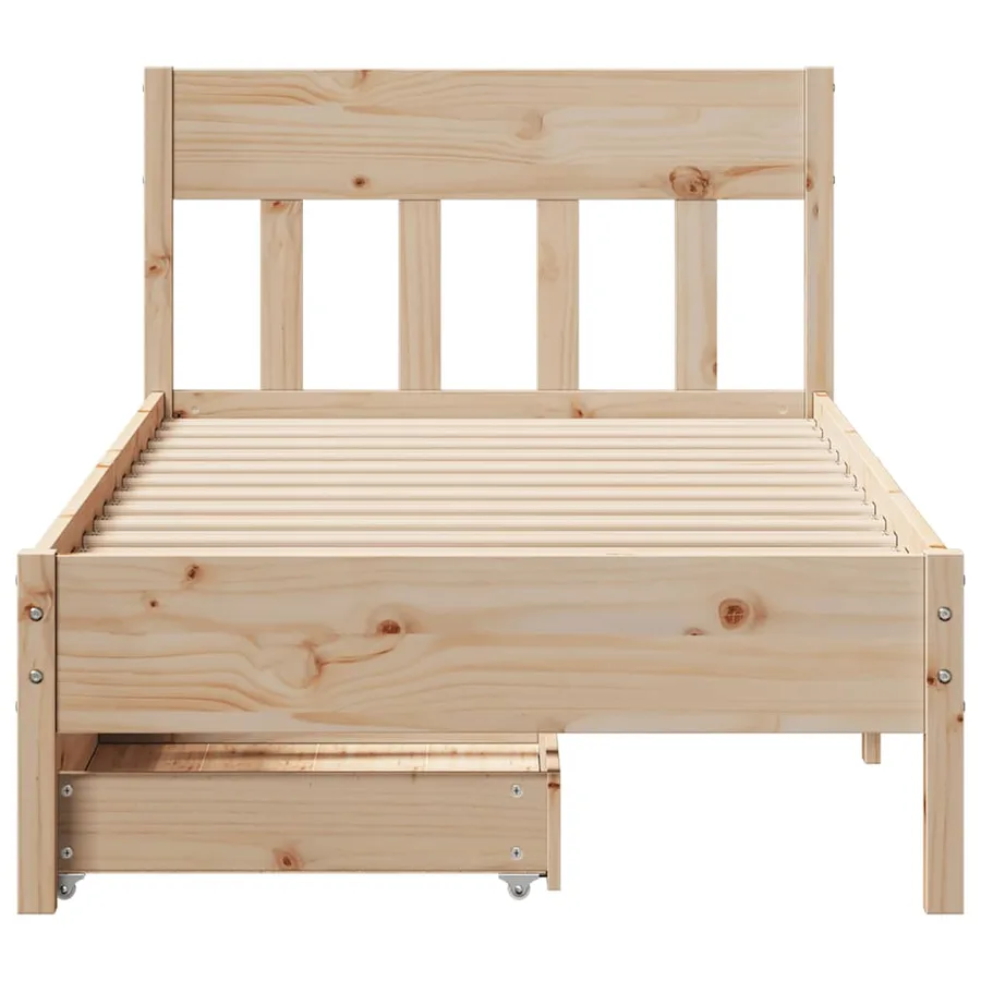 Cadre de lit sans matelas 90x190 cm bois de pin massif - 4