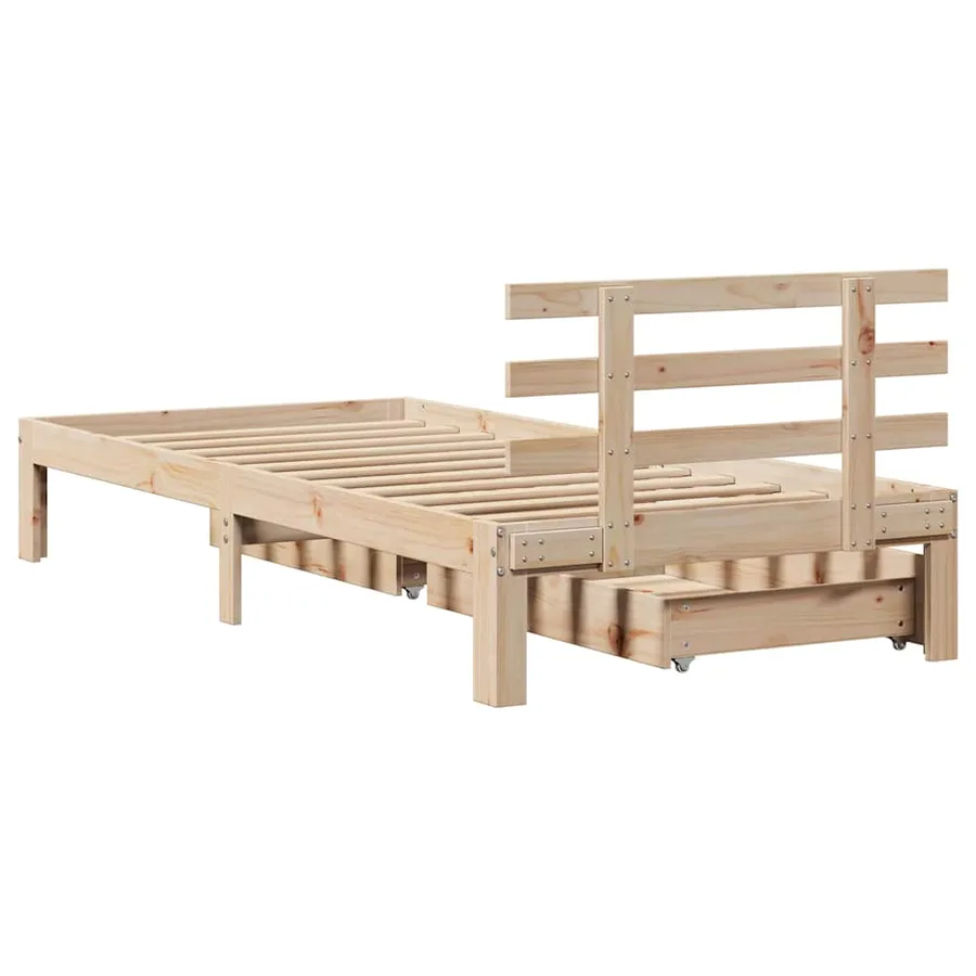 Cadre de lit avec tiroirs sans matelas 90x200 cm - 6