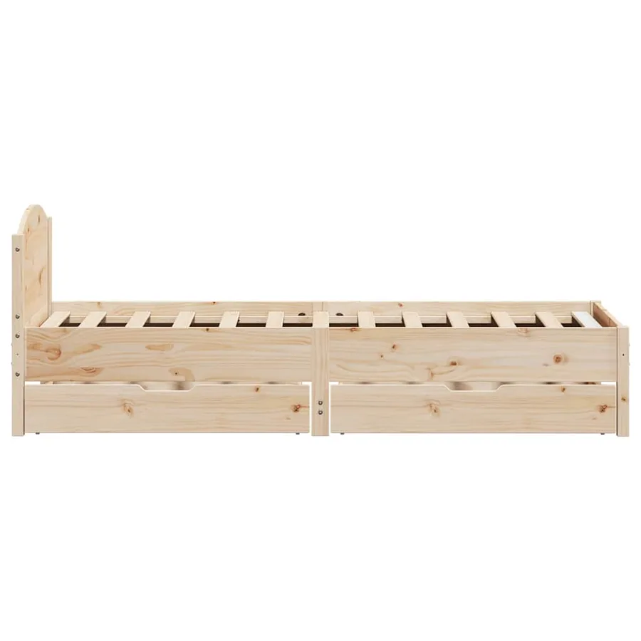 Cadre de lit sans matelas 75x190 cm bois de pin massif - 7