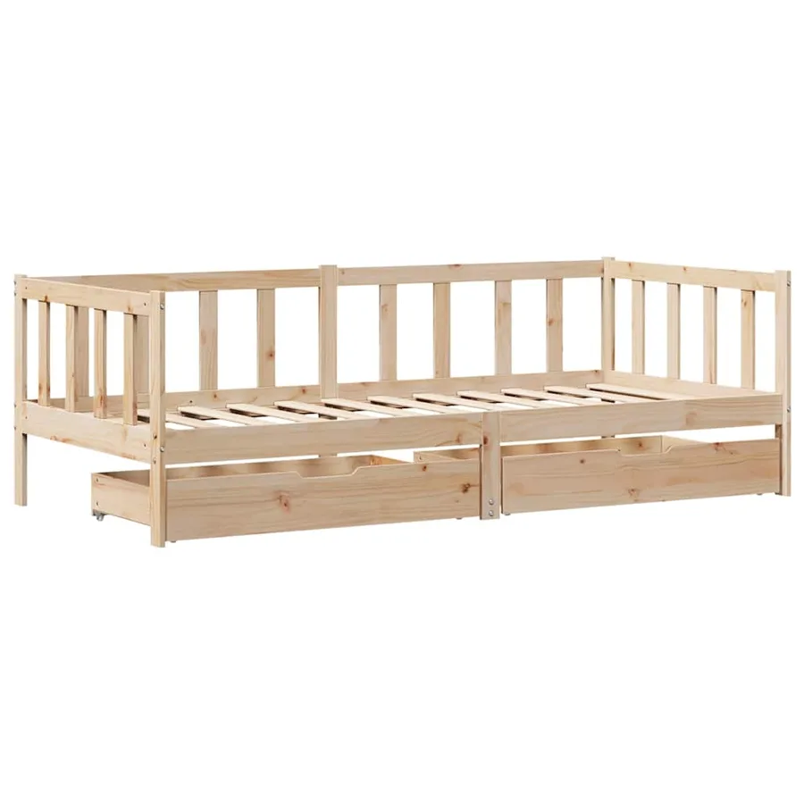 Lit de jour avec tiroirs sans matelas 90x190 cm bois massif - 3