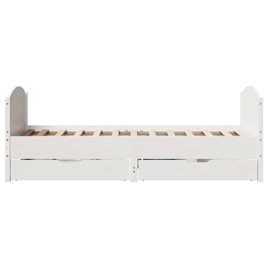 Cadre de lit sans matelas blanc 75x190 cm bois de pin massif - 7