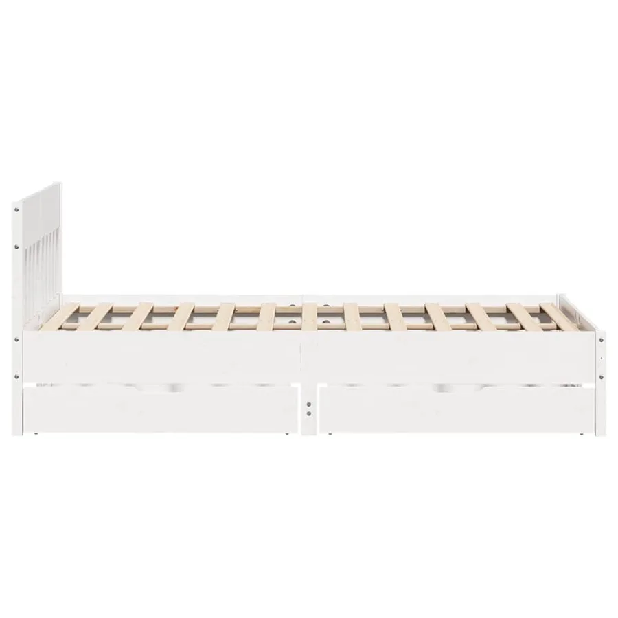 Cadre de lit sans matelas blanc 120x190 cm bois de pin massif - 7