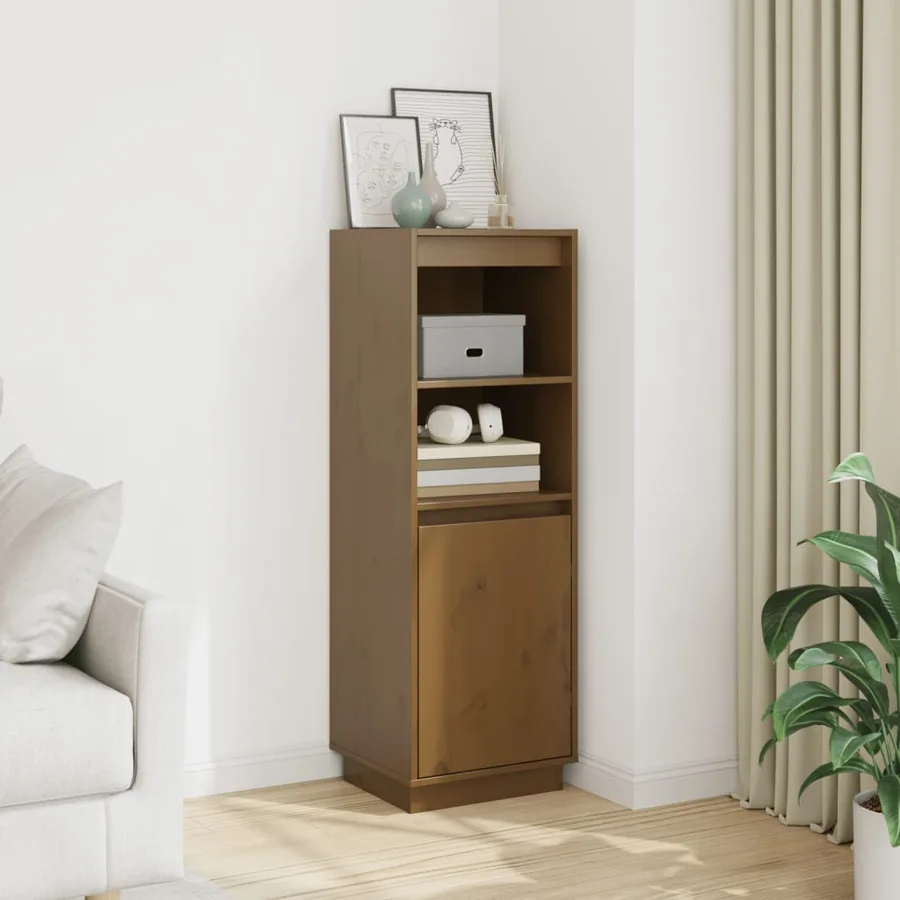 Buffet haut Marron miel 37x34x110 cm Bois massif de pin