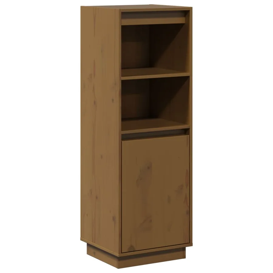 Buffet haut Marron miel 37x34x110 cm Bois massif de pin - 2