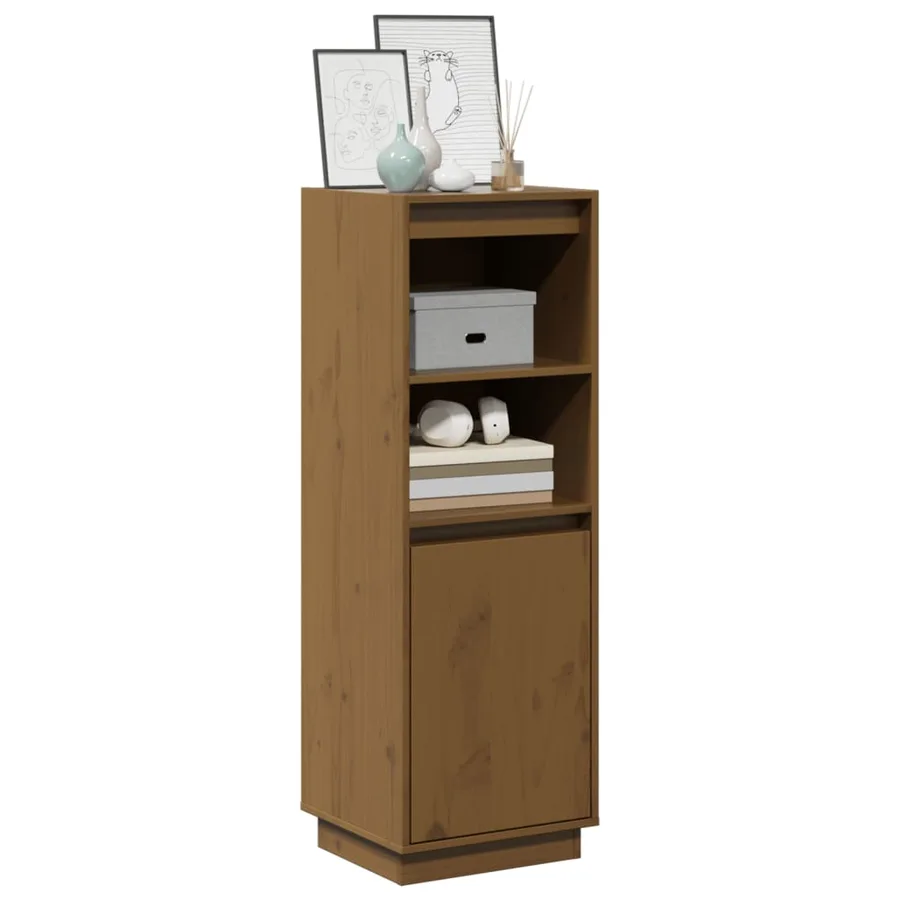 Buffet haut Marron miel 37x34x110 cm Bois massif de pin - 3