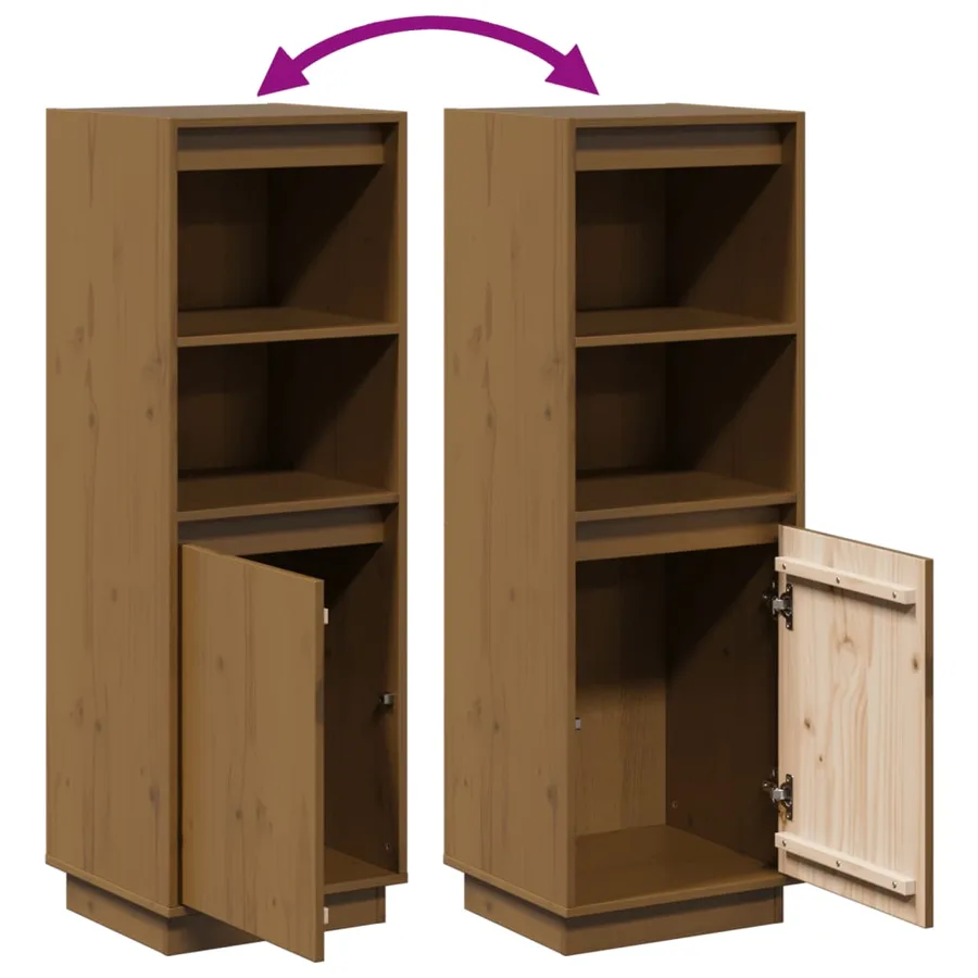 Buffet haut Marron miel 37x34x110 cm Bois massif de pin - 8