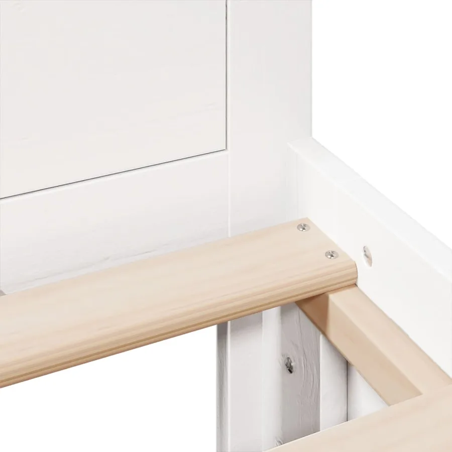 Cadre de lit sans matelas avec tête de lit 200x200 cm bois pin - 11