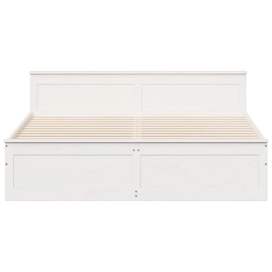 Cadre de lit sans matelas avec tête de lit 200x200 cm bois pin - 4
