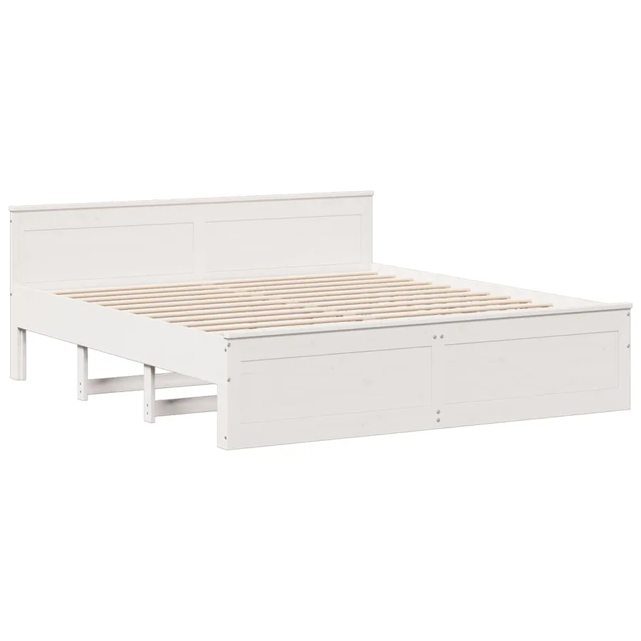 Cadre de lit sans matelas avec tête de lit 200x200 cm bois pin - 7