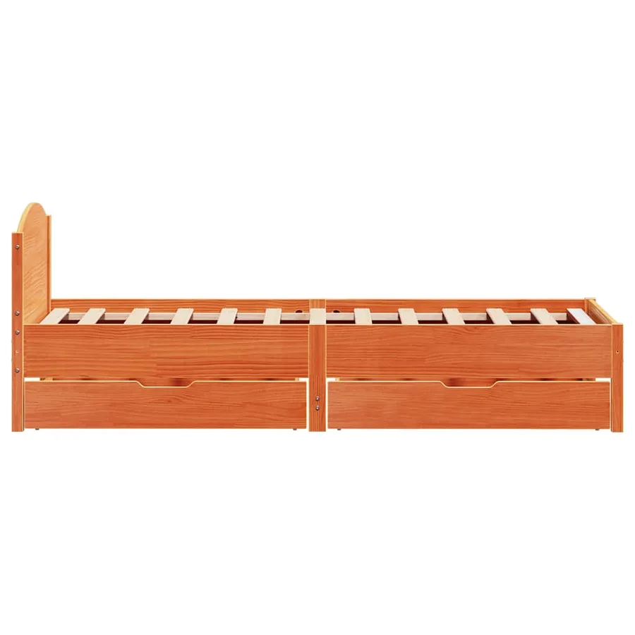 Cadre de lit sans matelas cire marron 75x190 cm bois pin massif - 7