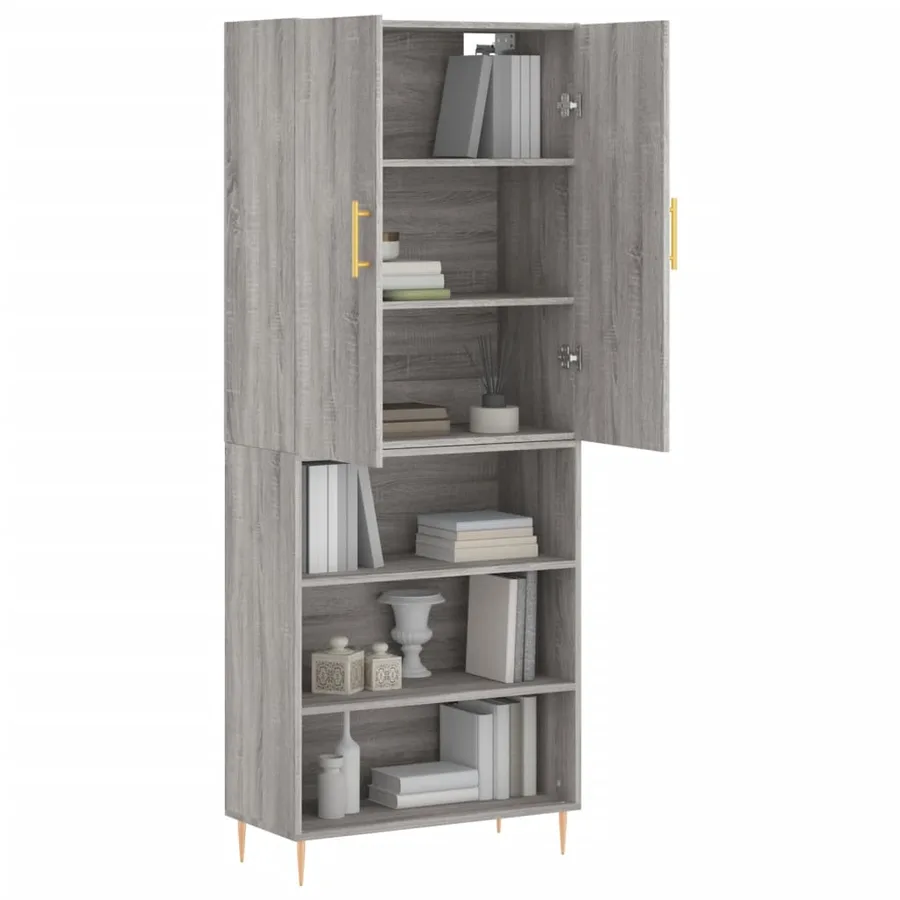 Buffet haut Sonoma gris 69,5x34x180 cm Bois d'ingénierie - 3