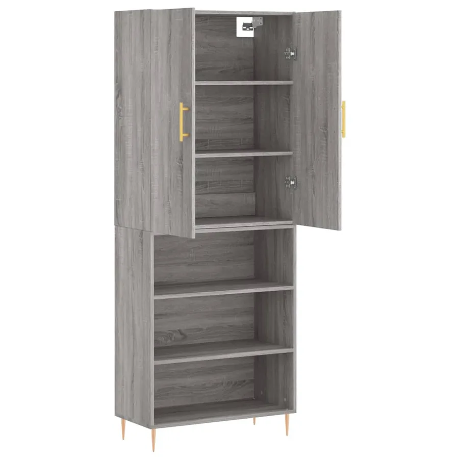 Buffet haut Sonoma gris 69,5x34x180 cm Bois d'ingénierie - 4