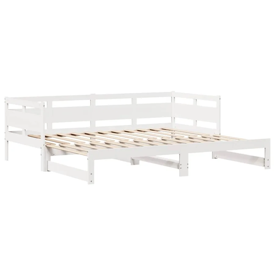 Lit de jour avec gigogne et tiroirs sans matelas blanc 90x200cm - 5