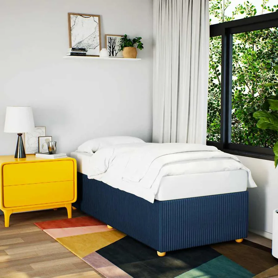 Cadre de lit sans matelas bleu 80x200 cm tissu