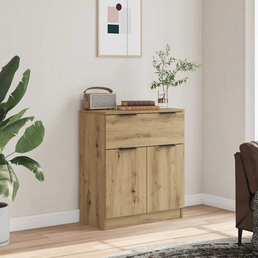Buffet chêne artisanal 60x30x70 cm bois d'ingénierie