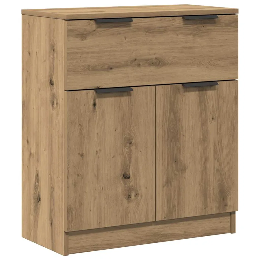 Buffet chêne artisanal 60x30x70 cm bois d'ingénierie - 2