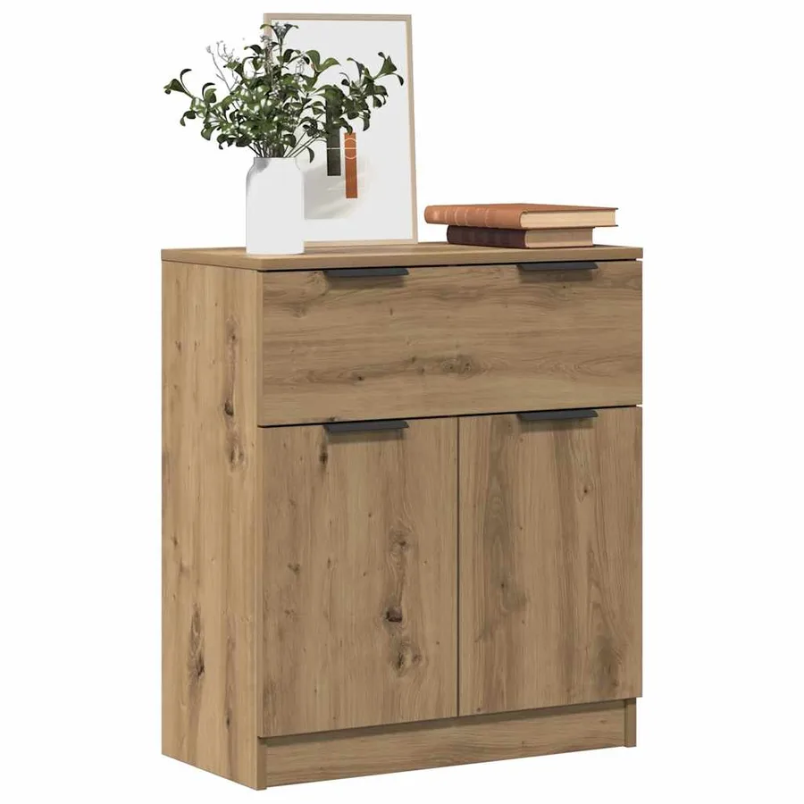 Buffet chêne artisanal 60x30x70 cm bois d'ingénierie - 3