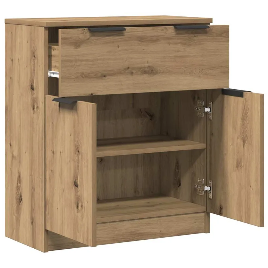 Buffet chêne artisanal 60x30x70 cm bois d'ingénierie - 4