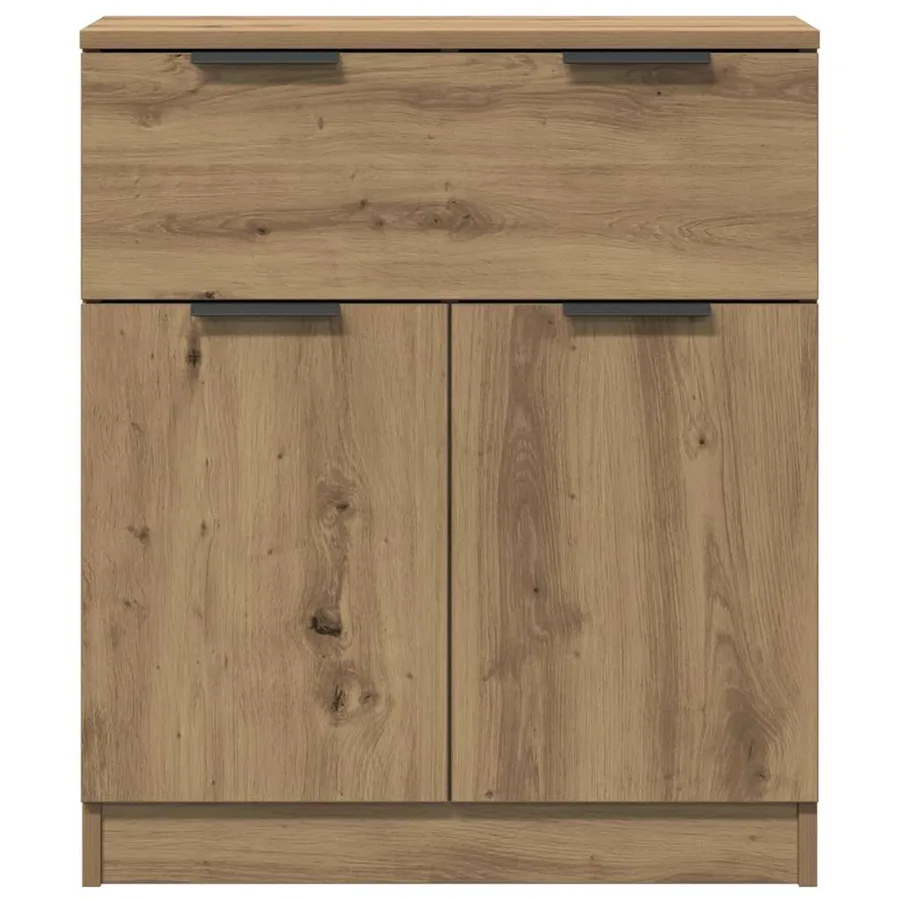 Buffet chêne artisanal 60x30x70 cm bois d'ingénierie - 5