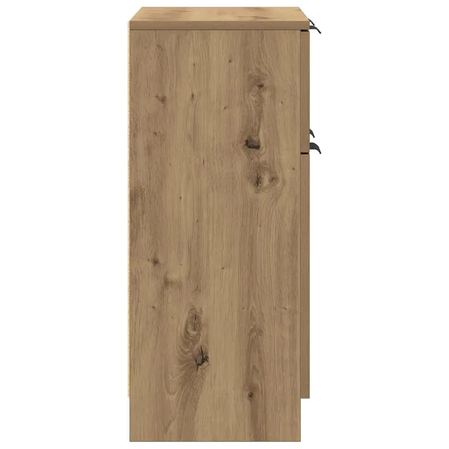 Buffet chêne artisanal 60x30x70 cm bois d'ingénierie - 6