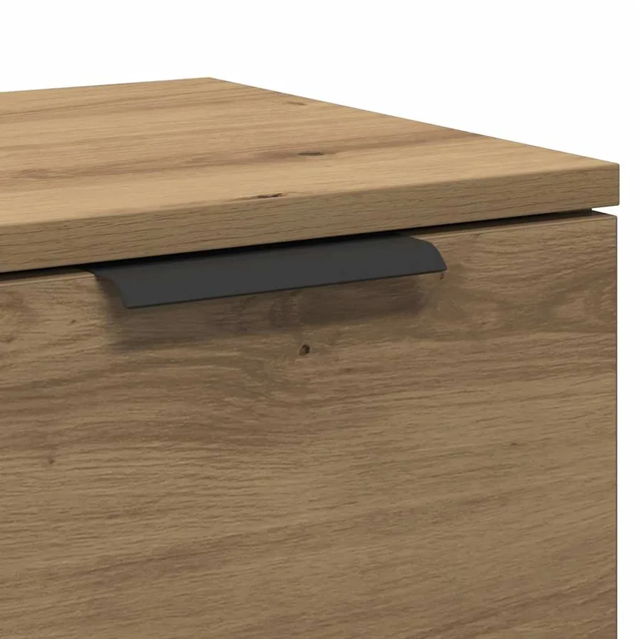 Buffet chêne artisanal 60x30x70 cm bois d'ingénierie - 8