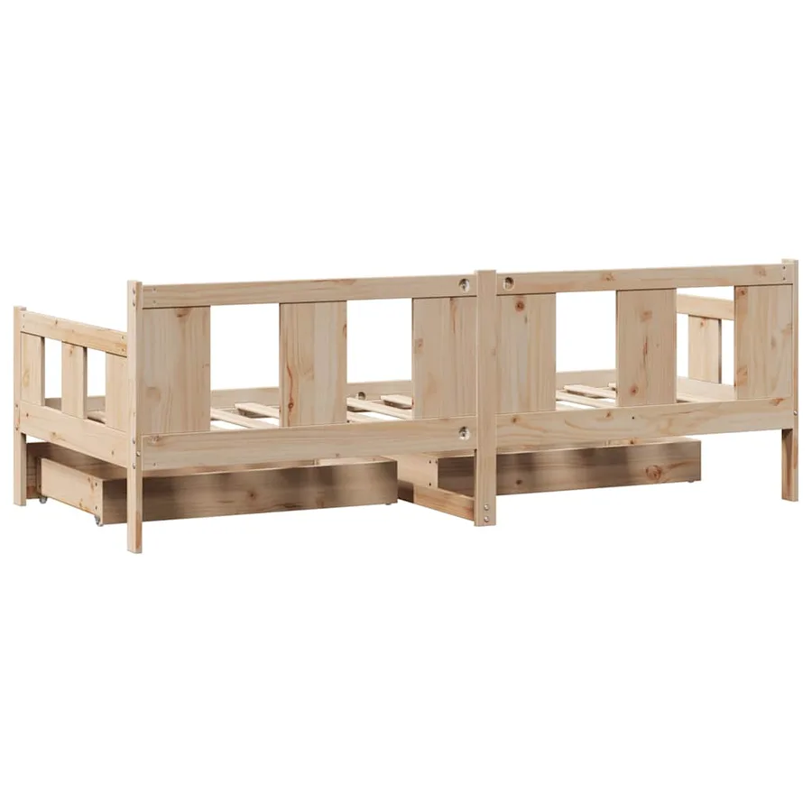 Lit de jour avec tiroirs sans matelas 90x200 cm bois massif - 6