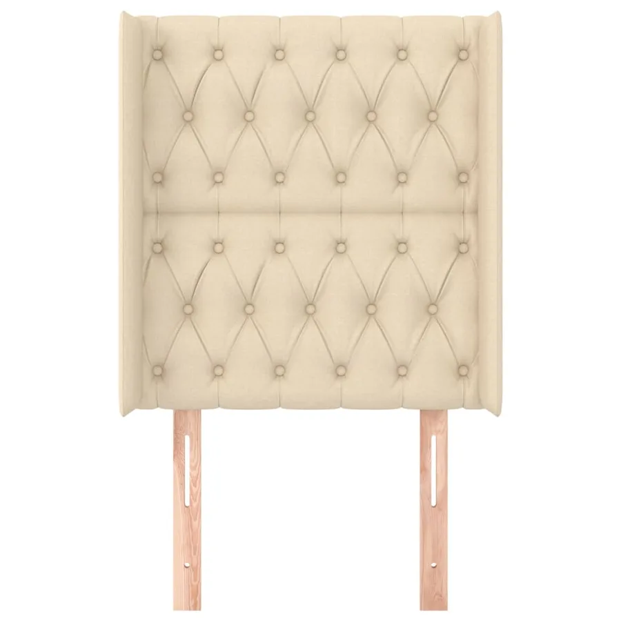 Tête de lit avec oreilles Crème 83x16x118/128 cm Tissu - 3
