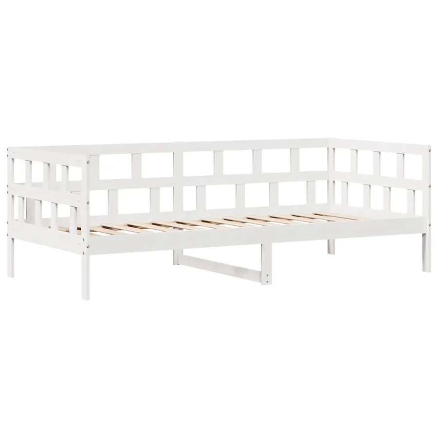Lit de jour et tiroirs sans matelas blanc 90x200 cm bois massif - 5