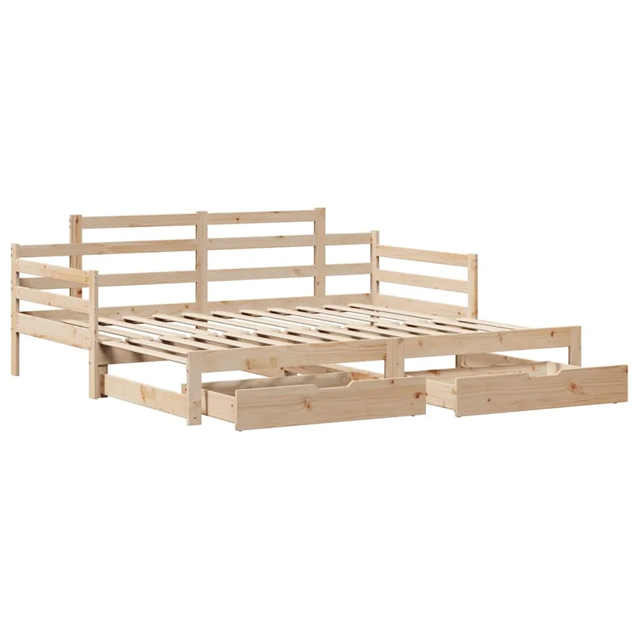 Lit de jour avec gigogne et tiroirs sans matelas 80x200 cm - 3