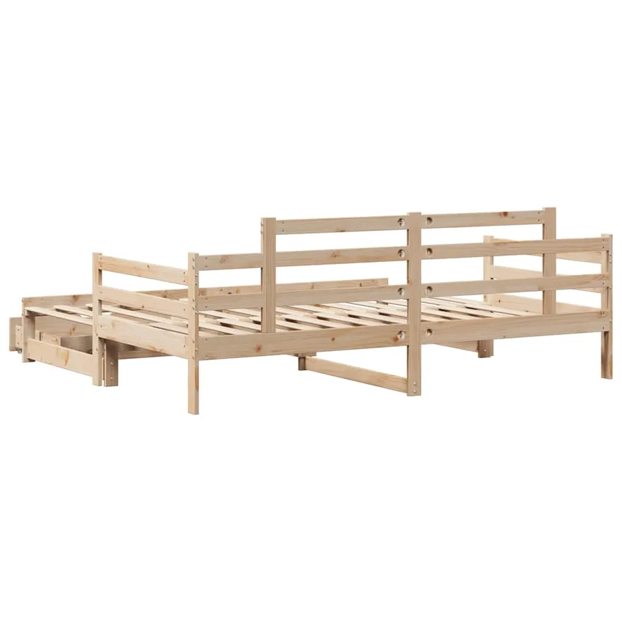 Lit de jour avec gigogne et tiroirs sans matelas 80x200 cm - 7