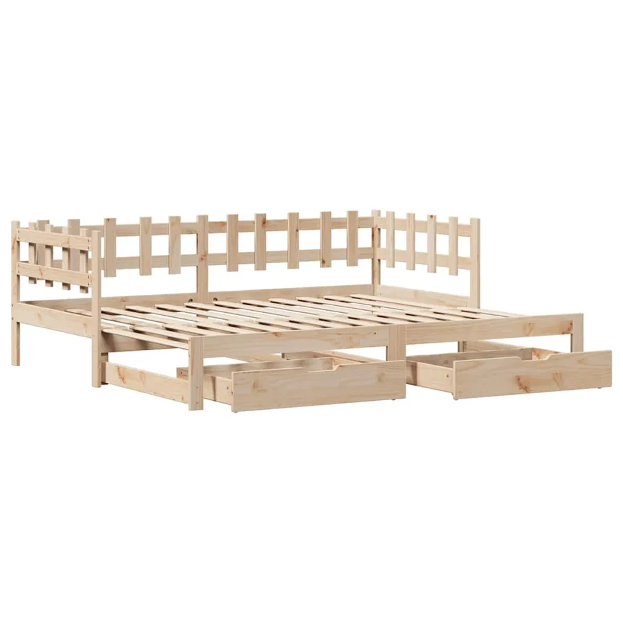 Lit de jour avec gigogne et tiroirs sans matelas 90x200 cm - 3