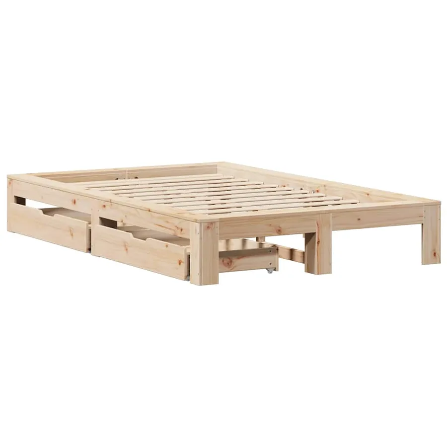 Cadre de lit sans matelas 120x200 cm bois de pin massif - 3