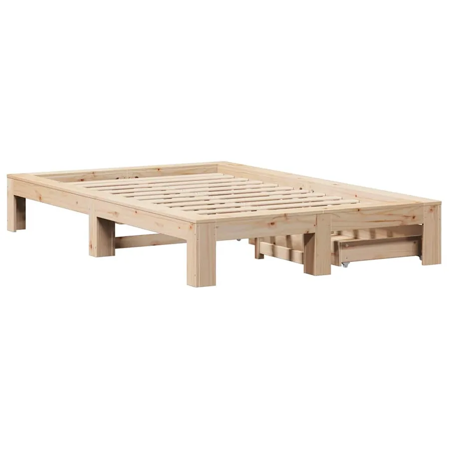 Cadre de lit sans matelas 120x200 cm bois de pin massif - 8
