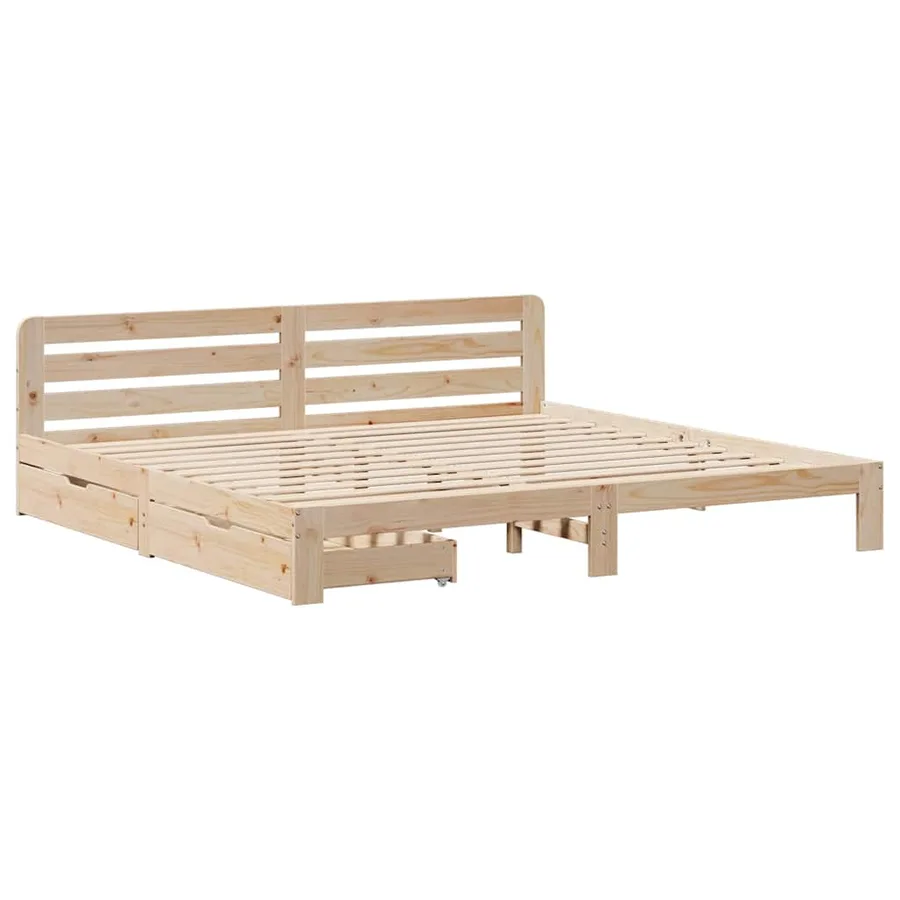 Cadre de lit sans matelas 180x200 cm bois massif de pin - 3