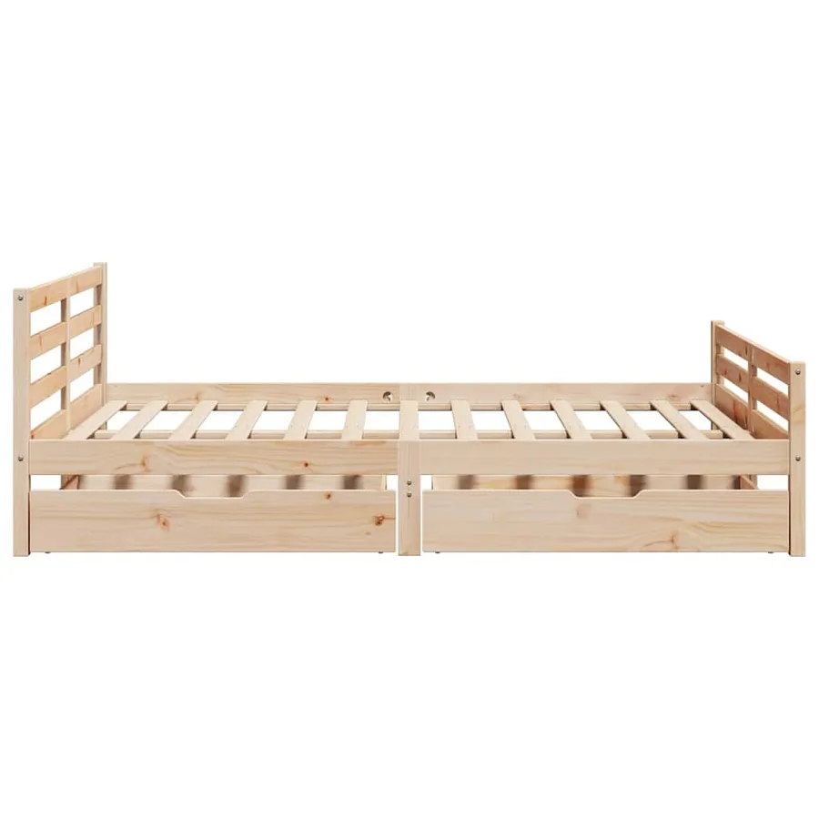 Cadre de lit sans matelas 140x200 cm bois massif de pin - 5