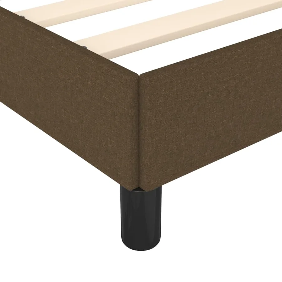 Cadre de lit sans matelas marron foncé 90x200 cm tissu - 7