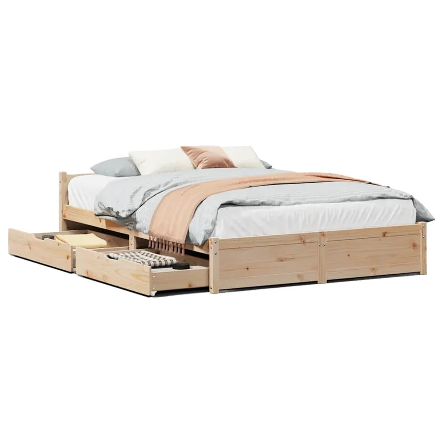 Cadre de lit sans matelas 120x200 cm bois de pin massif - 2