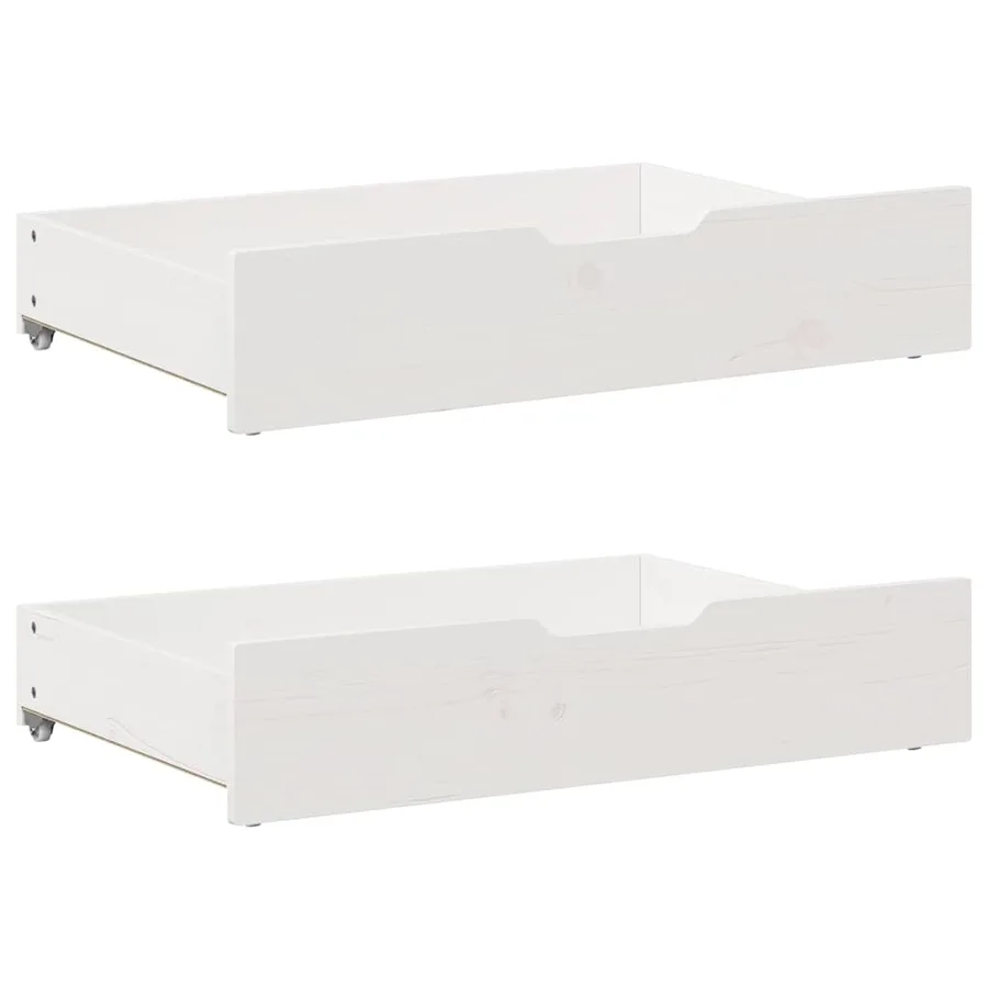 Cadre de lit sans matelas blanc 90x200 cm bois de pin massif - 6